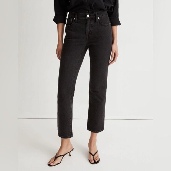 Madewell Mid Rise Kick Out Classic Black Jeans Stretchy Size 27 - Picture 1 of 14